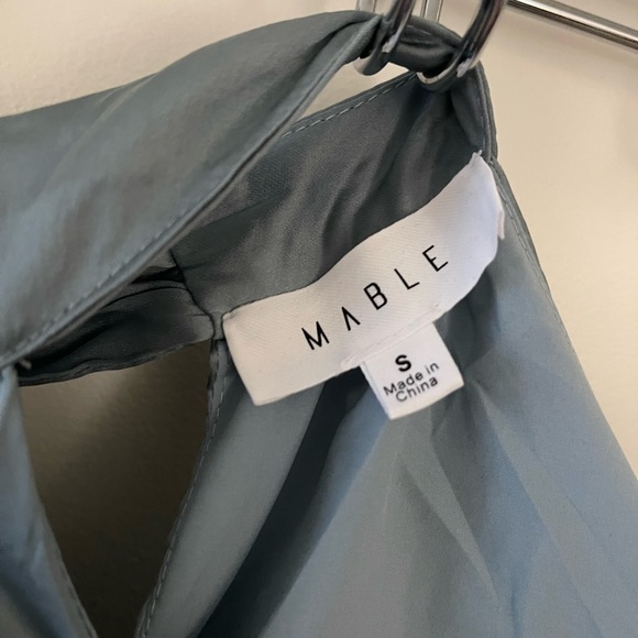 NWOT High-Low Halter Maxi dress in Dusty Blue - Picture 6 of 9